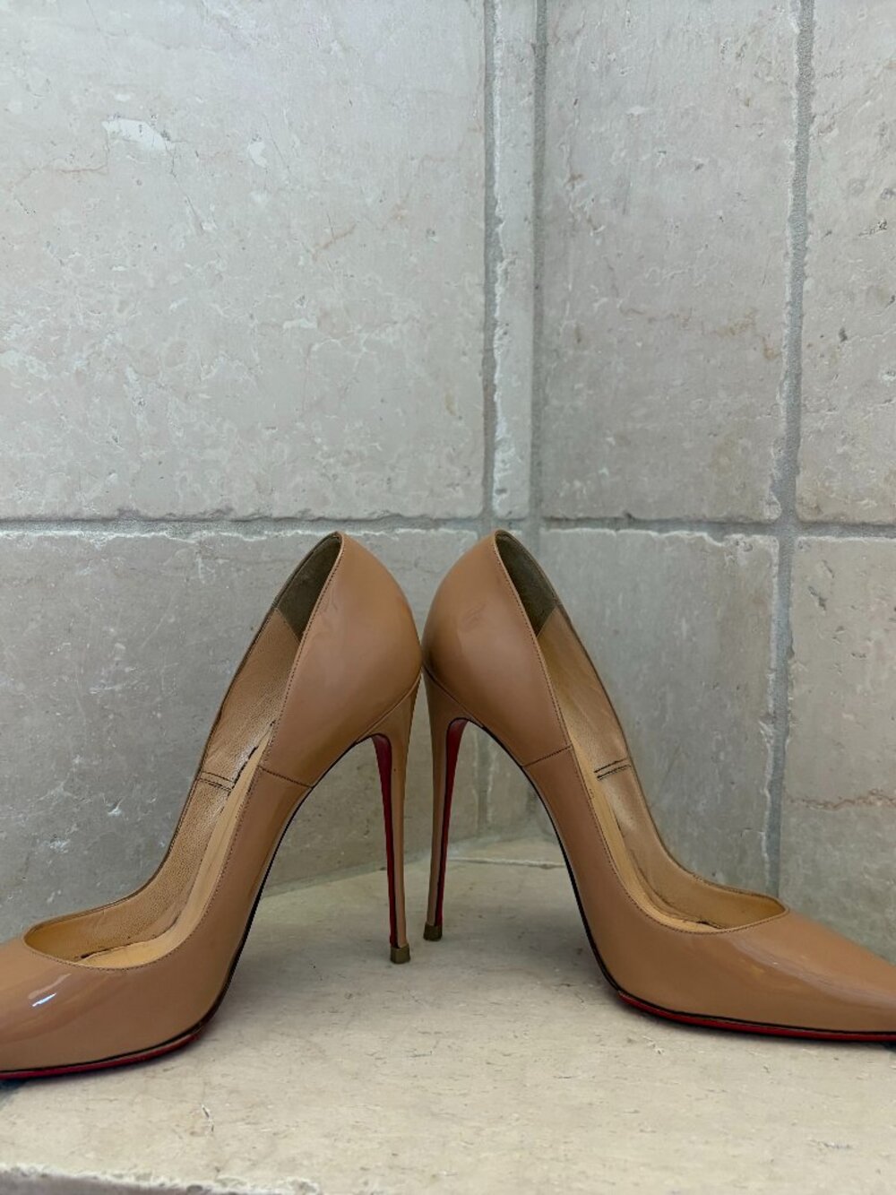 Christian Louboutin So Kate 120 Patent Nude Pumps 40 Red Bottom - Picture 2 of 6